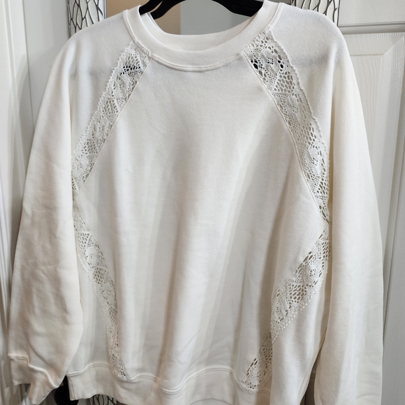 torrid Sweaters - Torrid Cream Ribbed Sweatshirt
